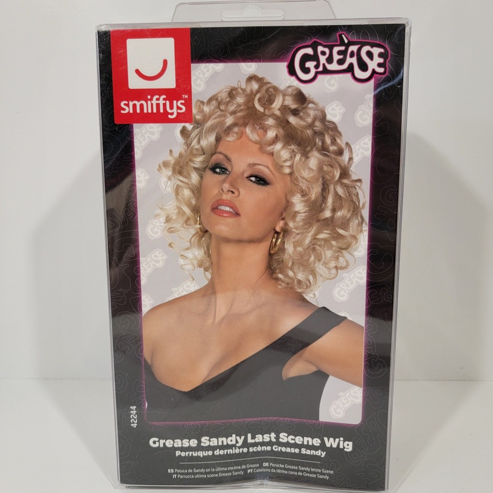 Smiffys Grease Sandy Last Scene Wig Blonde Curly 50s Costume Accessory 42244